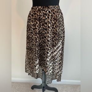 Forever 21 Leopard Print High Low Skirt Size L